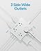Surge Protector Power Strip 10 ft Cord, Olcorife Ultra Thin Flat Plug Extension Cord, 8 Outlets 4 USB Ports(1 USB C), Flat Plug Outlet Extender, College Dorm Room Essentials, White