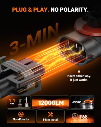 Image of SEALIGHT 881 /889 LED Fog Light Bulbs, 12000LM 6500K White-2 Pack, for Dodge