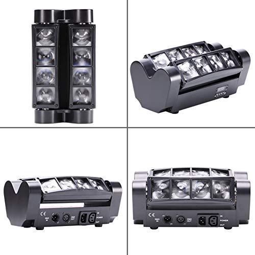 Yimosi 60W Lyre 8 Leds,Disco Lumière d'araignée DMX512 RGBW4 en 1 Lampe de Scène Commande Vocale Éclairage DJ Soirée Fête Bar Club… - Image 7