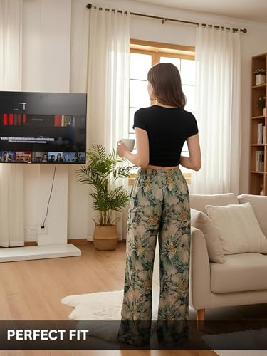 Image of Leriya Fashion Women's Trouser|Sharara | Boho Harem Pants|Rayon Palazzo Plazo Pant| Loose Fit Baggy Trousers with Elastic Waistband|Casual Yoga & Lounge Wear (Available in Plus Size)