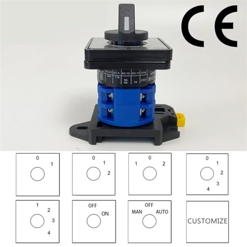 Interruptor de leva LW26-20/2 selector bicolor de rotación para riel DIN 4