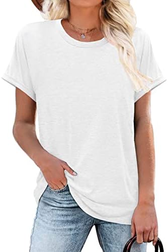 Womens Tops Casual Short Sleeve Summer Shirts Bat Sleeve Tshirts Loose Fit Tees