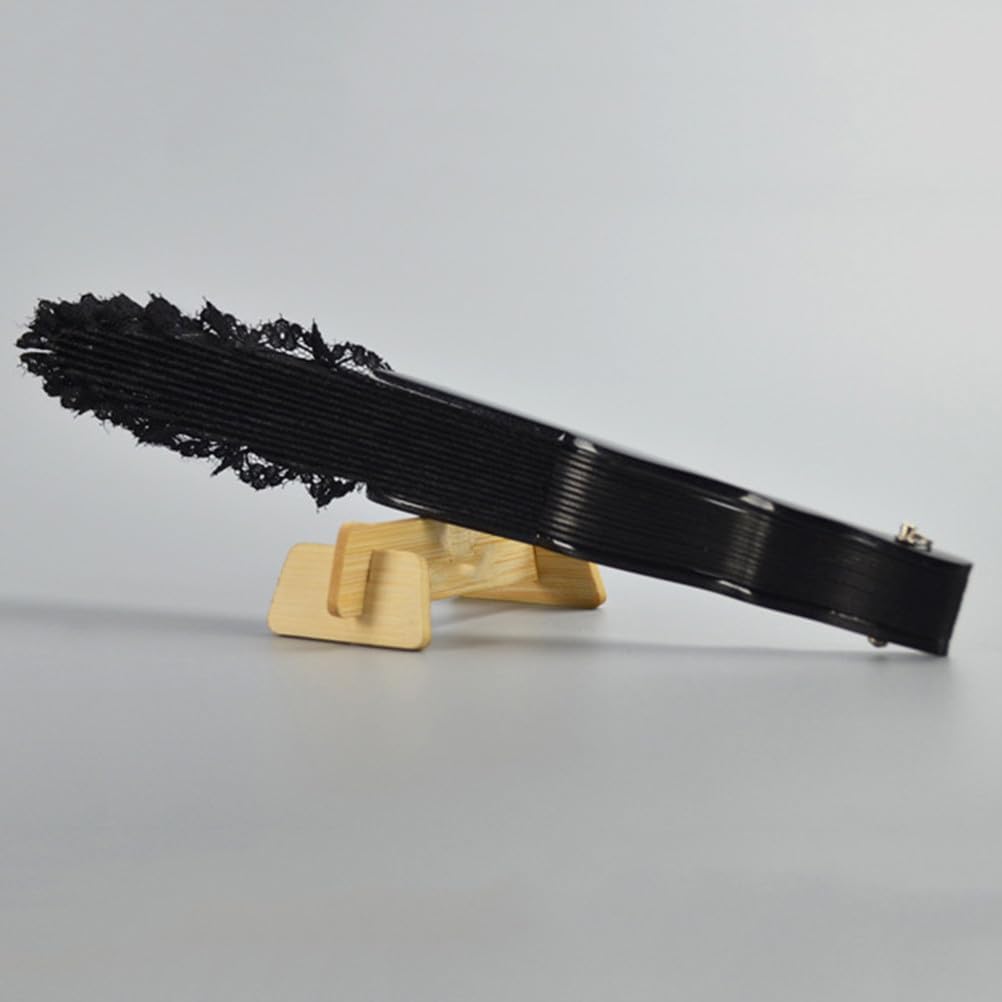 Vintage Chinese Lace Folding Fan, Ideal for Black Cheongsam Styling, Stylish Folding Fan for Summer Cooling, Party Decor, Artistic Display And Daily Carrying