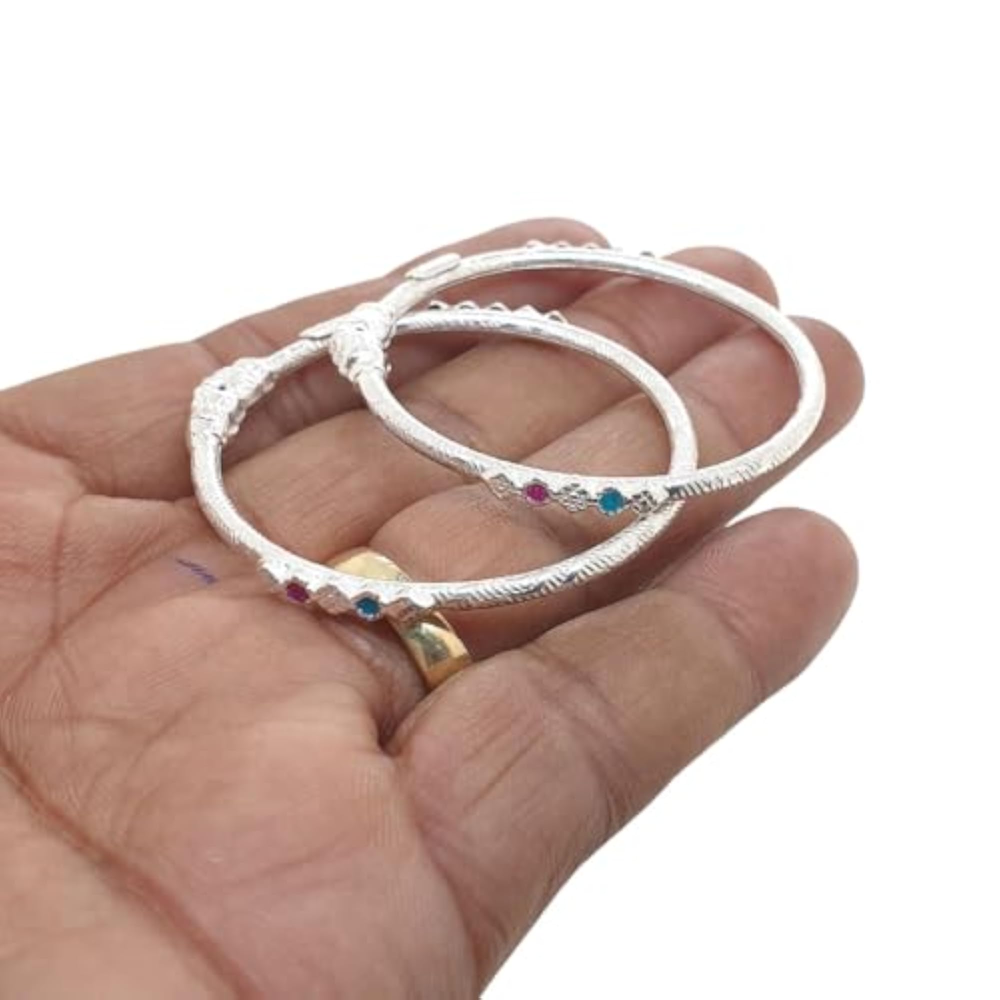 Exclusive Silver Baby Kada Nazariya Bracelet, 8 Grams
