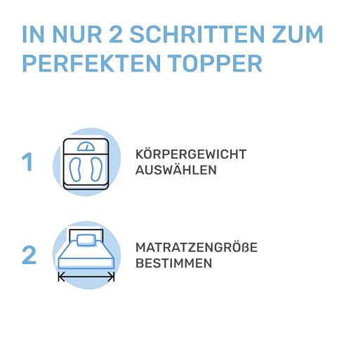 Dailydream Matratzen Topper 140x200cm | Memory Foam | 5cm hoch | Edition Pure, Model M | Zertifiziert & ergonomisch für unbequeme Matratze, Boxspringbett & Gästebett | Mattress Topper 140x200