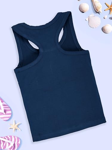 Image of KiddoPanti Girls Chest Printed Sleeveless Rib Racer Back Tank Top