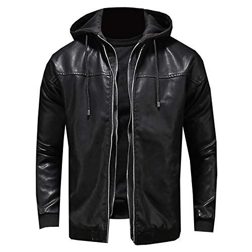 Manteau chaud pour homme veste en cuir véritable de moto