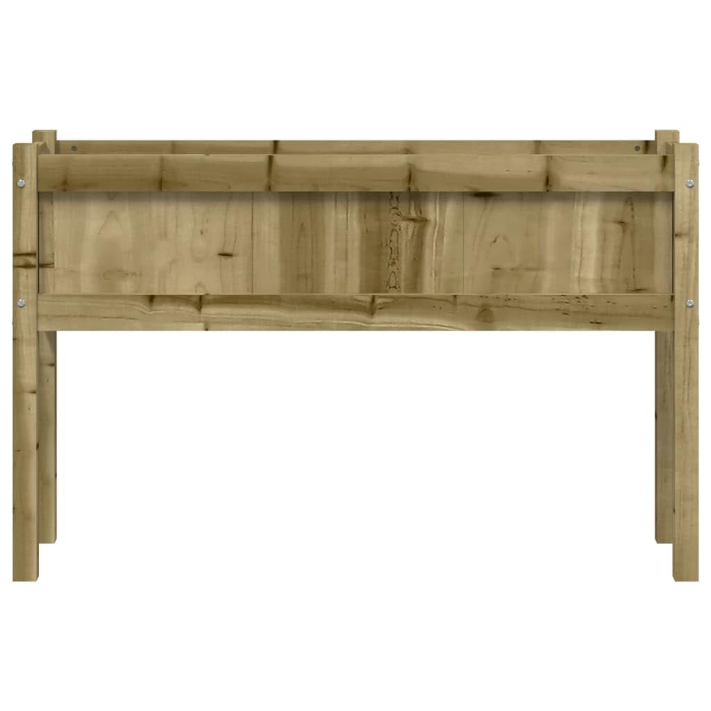 Fioriera con gambe, in legno di pino impregnato in autoclave, 110 x 31 x 70 cm, resistente alle intemperie, per balcone, terrazza, giardino, interni ed esterni, con drenaggio e serbatoio