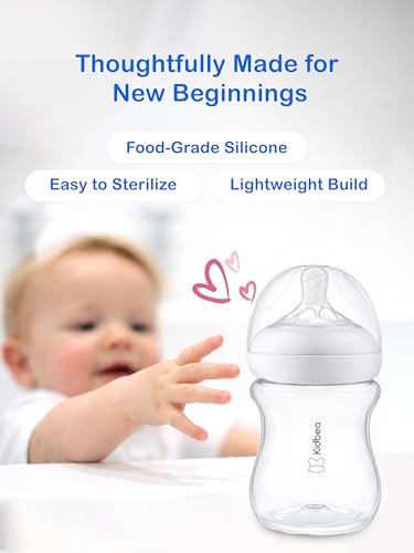 Image of Kidbea Natural Baby Feeding Bottle 150 ML | Wide Neck, Soft Silicone Nipple, Ideal for Newborn & Infant