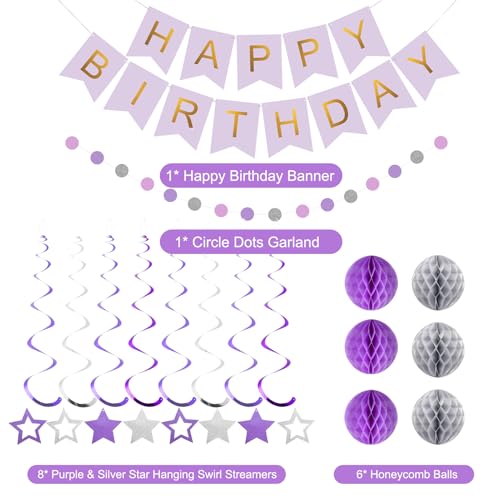 Image of meowtastic Birthday Decorations Happy Birthday Banner with Honeycomb Balls