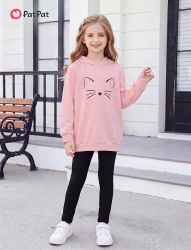 Image of PATPAT Girls 2 Piece Outfits Long Sleeve Hoodie and Leggings Clothing Set Outfits for Girls 4-12Y Fall /Winter Outfits