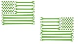 2 Pack - American Flag - Wrenches Mechanic DIY Garage | Car Decal Vinyl Sticker Graphics | 5.5 Inches Wide by 4 Inches Height HOM1574A.63 Lime Tree Green