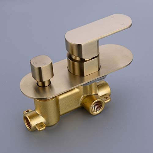 Colonne de douche laiton or brossé 25cm pour salle de bain chic