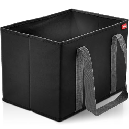 achilles 3er Set Einkaufskorb - Einkaufstaschen - Aufbewahrungsboxen - Kofferraum-Taschen - Einkaufsbox - schwarz - 37x25x25cm