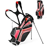 Renatone Golf Stand Bag, Lightweight Organized Golf Bag w/ 6 Way Dividers, 7 Pockets & Padded Dual S