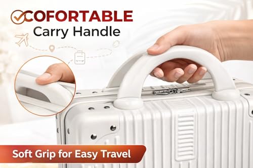 Image of Makeup Case Suitcase, Mini Bag, Mini Hard Shell Travel Luggage, Women Portable Water Proof Carrying Suitcase, Organizer, Small Hard Shell Cosmetic Lugge Bag, Water Proof (B - White)