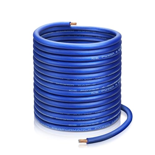 Cable de cable automotriz azul 4 AWG, cable de alimentación resistente de 12 V para audio de coche, conexiones de batería, cableado marino, motor de arrastre, cable flexible y duradero de aluminio