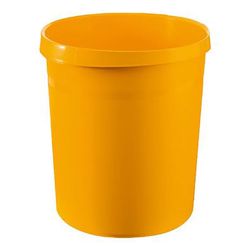 PROREGAL SuperSparSet 4x Klassischer runder Papierkorb aus Kunststoff | 18 Liter | HxØ 35x31,2cm | Gelb