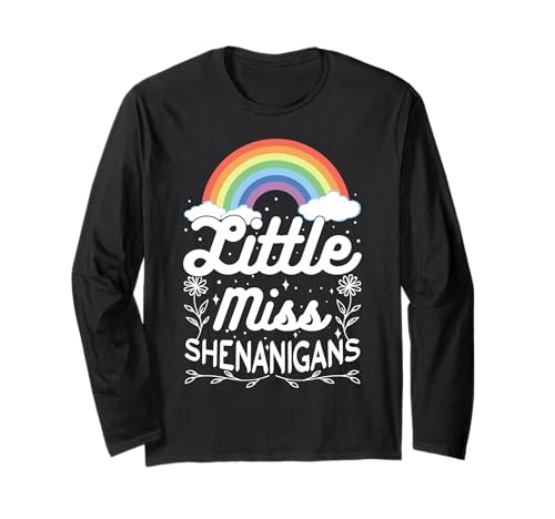Little Miss Shenanigans - Bandera de Irlanda para niña Irlandesa Orgullosa Irlandesa Manga Larga