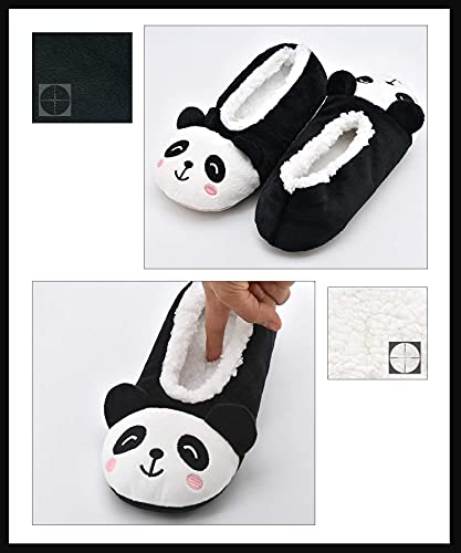 Dicuird Womens Slipper Socks Low Cut Comfy&Warm Animal Non-Skid Bedroom Slippers(Panda, 10-13) #TOP7