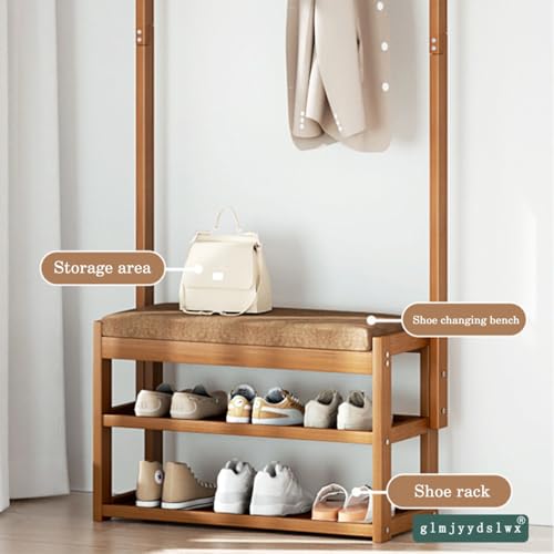 Rangement à chaussures robuste en bambou avec assise confortable