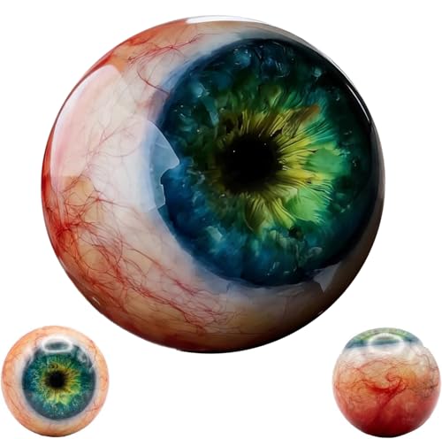 Hyper Realistic Monster Eye Decor Scary Realistic 3D Eyeball Ornament Creepy Gothic Eyeball Figurine Ornament Unique Gothic Decor Gift for Horror Fans Halloween Party (Green)