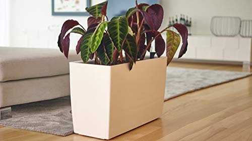Jardinière Marbella 76cm auto-arrosage blanc pour grand balcon design - 4