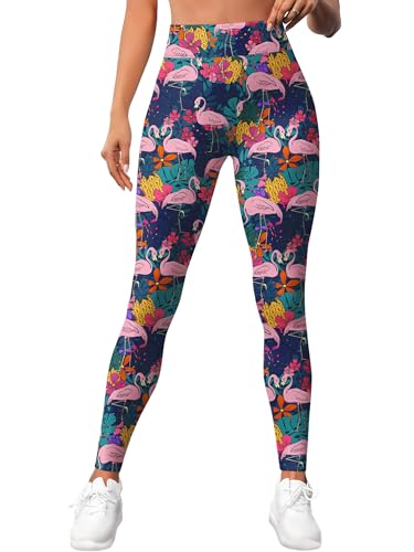 Leggings for Women Funny Printed Gym Womens Yoga Pants Floral Print Legging Abstract Flower Workout Running Pant