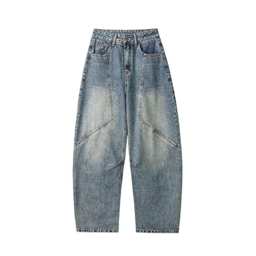 Men's Summer Wide Leg Patchwork Jeans Floor-Length Streetwear Baggy Denim Pants Casual Loose Trousers3