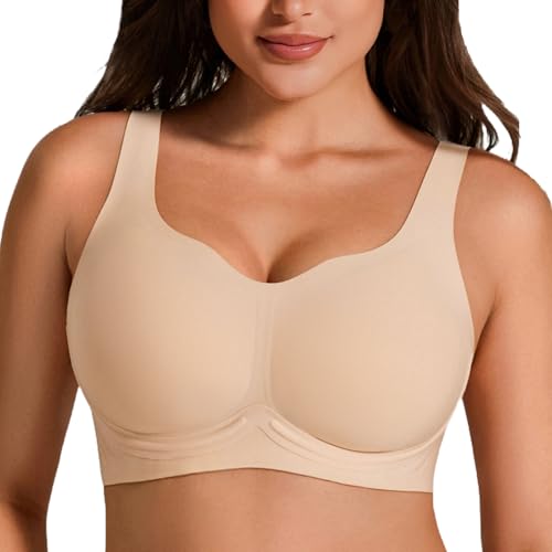Jelly Bras for Women Plus Size No Underwire Push Up Full Coverage Minimizer Bra Seamless Wireless...