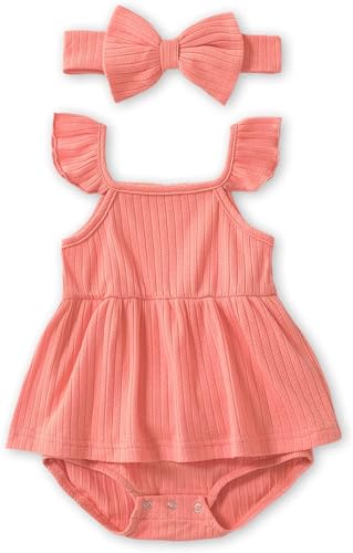 Image of IFFEI Mommy and Me Matching Dress Spaghetti Strap Summer Casual Sundress Beach Sleeveless Dress with Headband