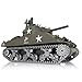 wheelfun Heng Long US in Stock, 1/16 Customized Pro Version 7.0 M4A3 Sherman RC Tank 3898 Barrel Retractable Idle Smoking 360° Rotating Turret Infrared Combat Lifting Barrel Light Sound BB Shooting