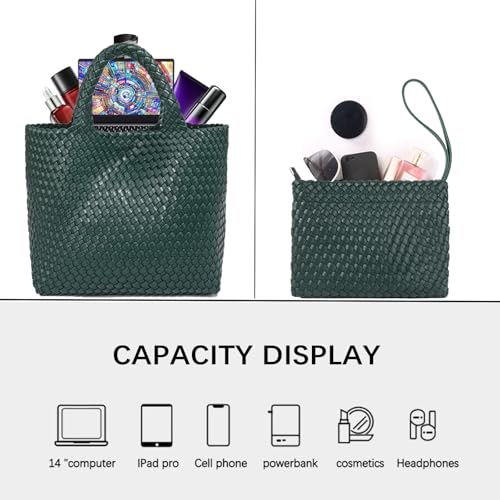 Image of JINMANXUE Fashion Woven Bag Shopper Bag Travel Handbags and Purses Women Tote Bag Large Capacity Shoulder Bags