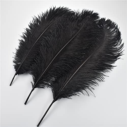10Pcs Black Ostrich Feathers for Crafts DIY Fascinating Plumas Centerpieces for Wedding Tables Large Natural Feather Decoration