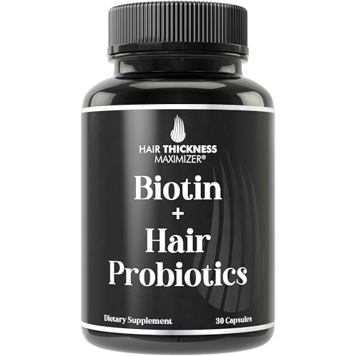 Image of Probiotics for Hair Growth + Biotin 10000mcg - High Strength Hair Vitamins for Women and Men with Lactobacillus Reuteri & Clinically Studied Probiotic Strains - Supports Thicker, Fuller Scalp - Vegan