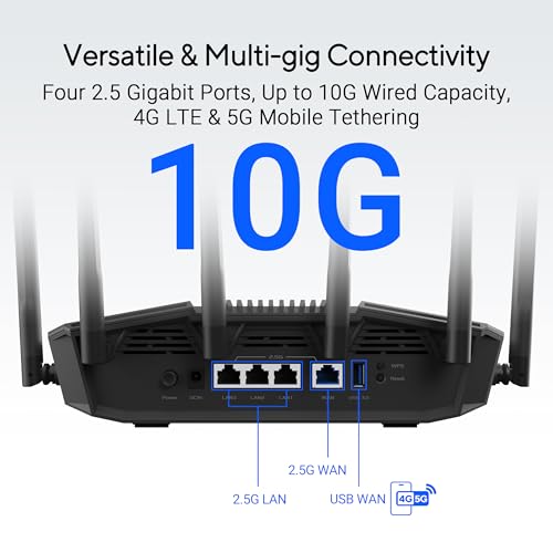 Image of ASUS RT-BE90U WiFi 7 Router - Tri-Band (6GHz), 9.4 Gbps, 2.5G WAN, Mesh