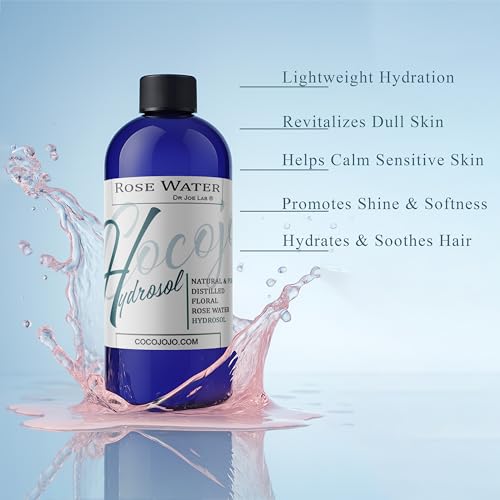 Rose Hydrosol Water Spray Toner 32 oz for Face Hydrating Mist Hydration Pure & Natural Rosewater Hydrosol All Skin Types Face Skin Pores Body Locs Cleansing Bulk Refill COCOJOJO - Packaging May Vary - Image 4