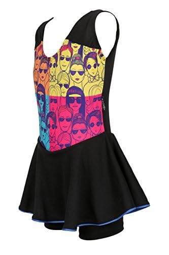 ZIUM Girls 2 Way Stretchable Poly-Jersey Digital Printed Swimsuit for Girls Frock Style