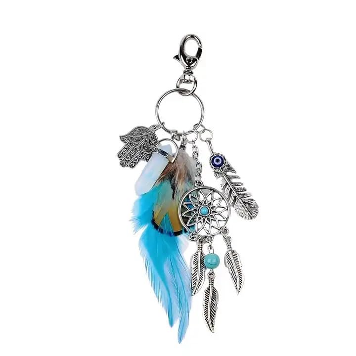 EZ Living Store EZ Living Feather Keychain Beige - Image 4