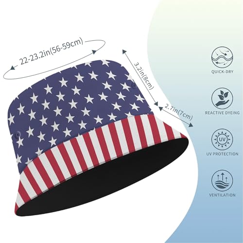 Image of Cool Bucket Hat Beach Sun Hat Beach Fishing Hat for Men Women Teens, Reversible Double-Side-Wear