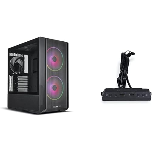 Lian Li Lancool 216 RGB Black Steel/Tempered Glass ATX Mid Tower Computer Case with Lian Li Lancool 216 RGB Controller