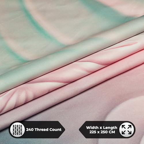 Image of 240 TC Cotton Double Bedsheet for King Bed (225x250 Cm) | 7D Digital Printed Double Bedsheet with 2 Pillow Covers | Soft, Wrinkle Packaging - Elephant