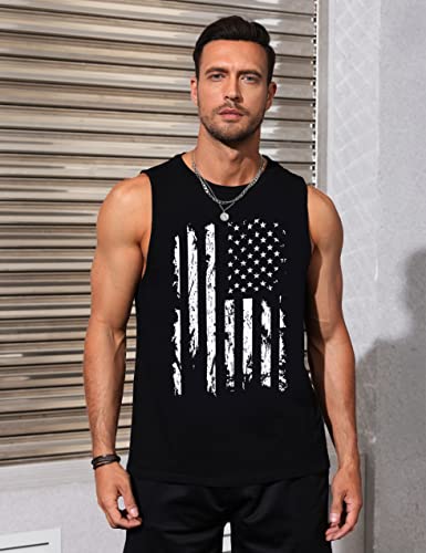 Mens Graphic Tank Tops Sleeveless Muscle Shirts Beach Hawaiian Coconut Tree Patriotic Tank Tops3