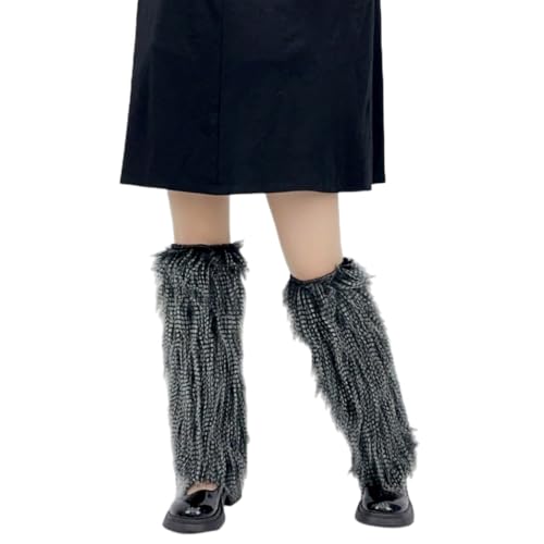 Fuzzy Faux Furs Leg Warmers Furs Long Cuffs Has Elastic Pair Carnivals Boot Uniform