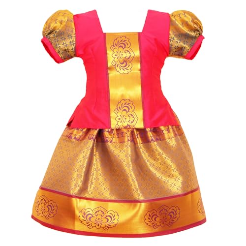 Image of GIRLS TRADITIONAL PATTU PAVADAI (LWSY - $P)