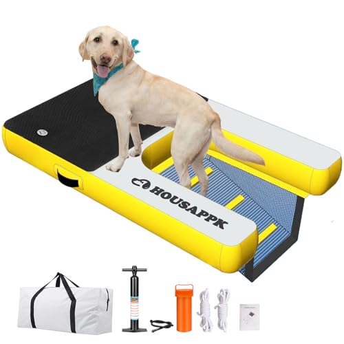 Dog Boat Ramp,Lengthen,Non Slip,Non Puncture Dog On Water Ramp with Ladder for Boats, Pool，Docks,Max Load 265 Lbs for Large DogsClimb Out of The Water