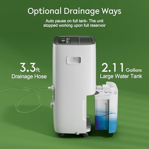 Image of Waykar 150 Pint 7,000 Sq.Ft Dehumidifier for Basement & Home, Large Room, Smart Compressor Dehumidifier with Drain Hose & Tank for Commercial, 30%-80% Humidity Control, 90 Auto Swing, Auto Defrost