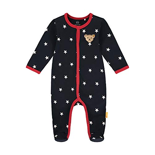 Preisvergleich Produktbild Steiff Baby-Jungen mit süßer Teddybärapplikation Strampler, Navy, 068