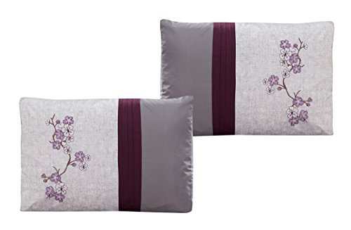 Kinglinen 7 Piece Alesta Purple/Gray Comforter Set Queen #TOP2