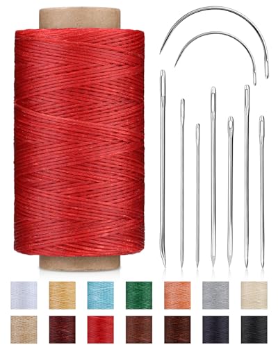 DIUDUS 218 Yards Upholstery Thread Heavy Duty, Waxed Leather Thread